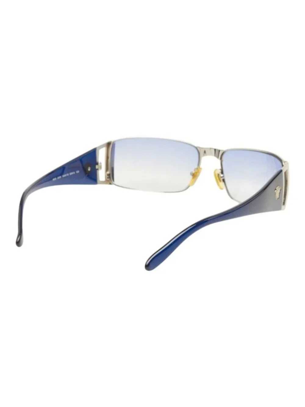 Versace Medusa Sunglasses Blue Silver Acetate Metal Eyewear